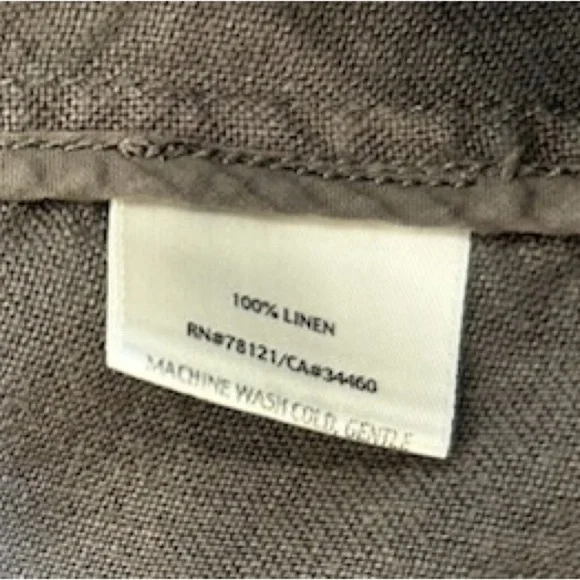 Eileen Fisher Women’s 100% Linen Grey gray button front jacket. Size large - Picture 8 of 11